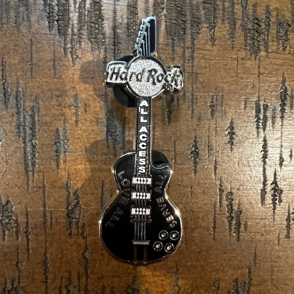 Hard Rock Staff All Access Black Guitar Enamel Pin